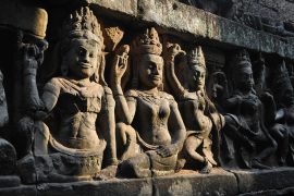 Angkor Wat temple carving, Cambodia